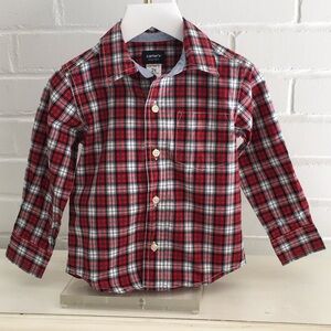 Toddler Boys Carter's Red And Black Plaid Shirt Size 2T